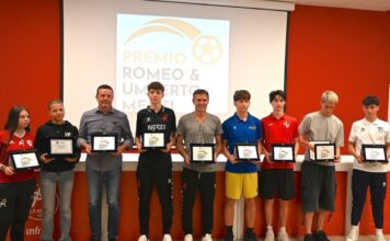 Lr Vicenza. Premio Menti, riconoscimenti a Rabito e Gamberini dopo lo scudetto Under 16 Premio Menti 2026 con i premiati a Casa Vicenza
