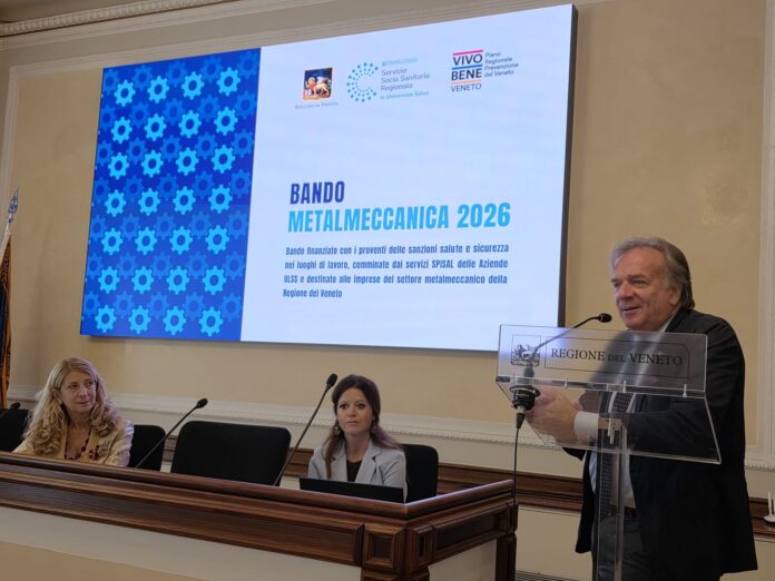 Presentazione del Bando Metalmeccanica 2026 della Regione Veneto Bando sicurezza metalmeccanica, presentazione con l’assessore Gino Gerosa