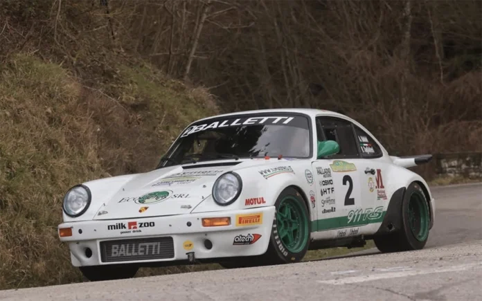 Porsche della Scuderia Palladio Historic in una gara precedente Rallye Elba Storico: Porsche della Palladio Historic in una foto d'archivio