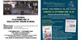 Antonio Mazzeo a Vicenza il 10 ottobre: alle 15 incontro a Villa Lattes e alle 18.30 doppia sessione a Spazio Aperto. Antonio Mazzeo a Vicenza il 10 ottobre