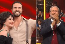 Ballando, Monica Guerritore riceve la standing ovation e si commuove: in piedi il marito Roberto Zaccaria