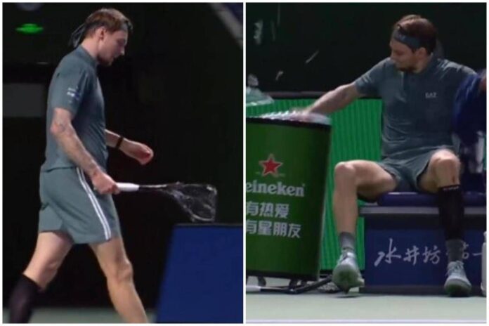Bublik, furia a Shanghai: spacca la racchetta e tira pugni. Poi si fa male