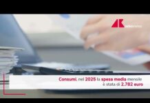 Consumi, Istat: nel 2025 spesa famiglie a 2.782 euro