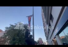 Corteo a Milano, manifestanti strappano cartello elettorale della Lega