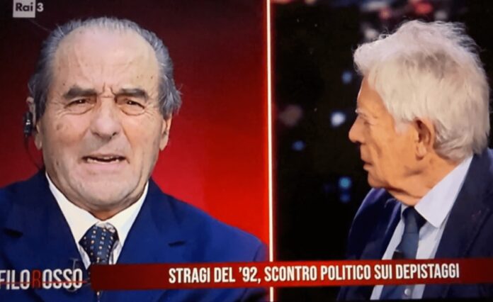 Filorosso, bestemmia in diretta tv dell’ex ministro Martelli: “Non siamo al Grande Fratello”