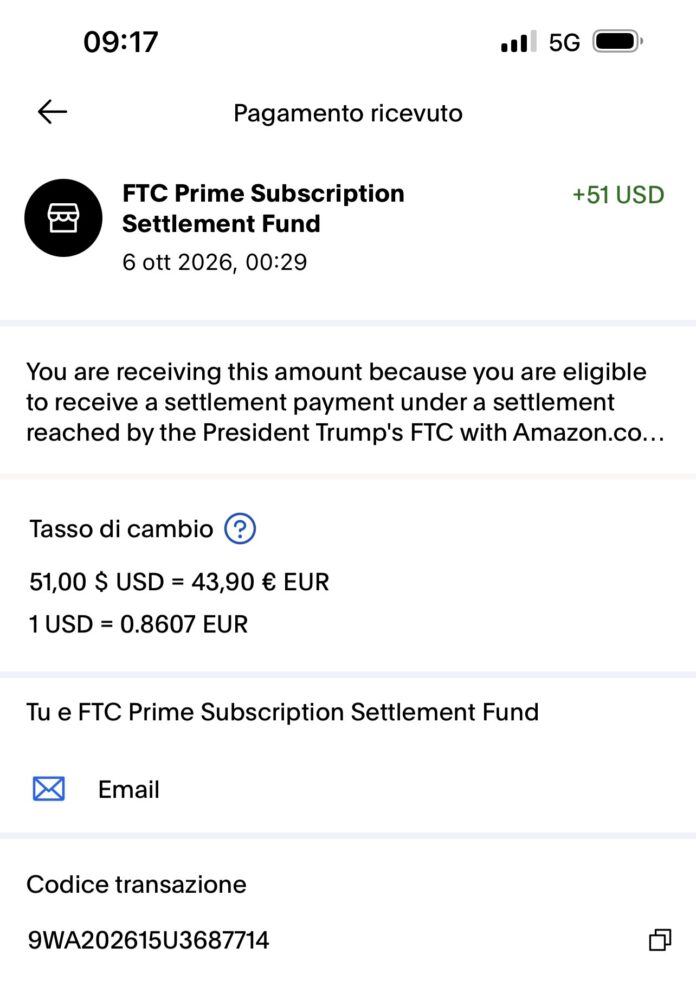 Uno dei Rimborsi Amazon Prime, il mio