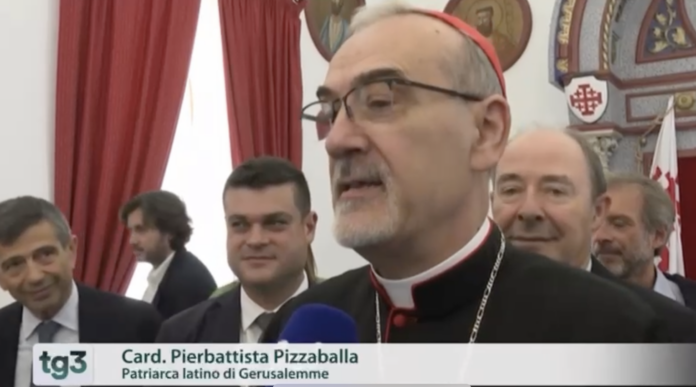 Pellegrinaggio di parlamentari italiani in Terra Santa, col cardinale Pizzaballa da sinistra Lupi, Pretto e Zanettin Pellegrinaggio di parlamentari italiani in Terra Santa, col cardinale Pizzaballa da sinistra Lupi, Pretto e Zanettin
