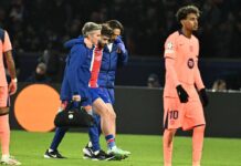 Psg doppia tegola, paura per Kvaratskhelia rischia il crociato, ko anche Dembélé