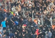 Roma-Slovan Bratislava, scontri tra polizia e tifosi nel settore ospiti