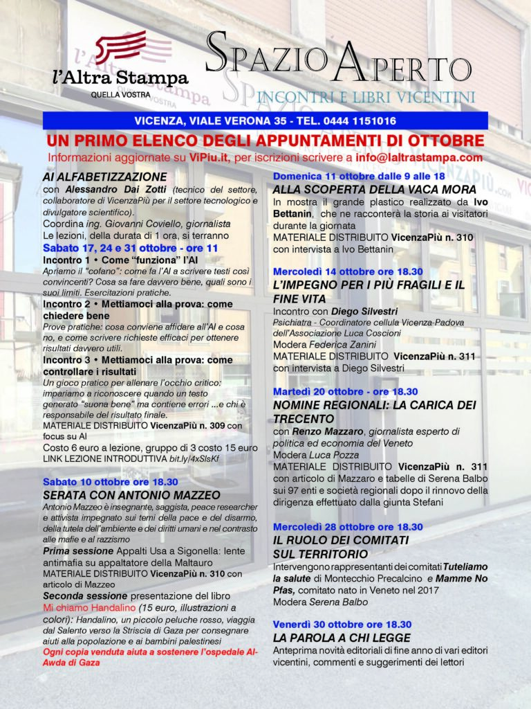 Spazio aperto, le attività di ottobre