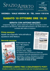 Spazio aperto Vicenza, serata con Antonio Mazzeo tra appalti Usa a Sigonella e il libro Mi chiamo Handalino