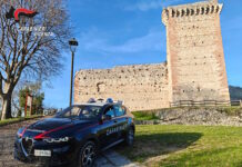 Montecchio Maggiore, Carabinieri cercano armi ed esplosivi in una vasta zona collinare Ricerca di armi ed esplosivi a Montecchio Maggiore, auto dei Carabinieri davanti al castello