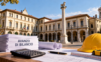Arzignano investe quasi 900mila euro in scuole, municipio, parchi e biblioteca Investimenti comunali ad Arzignano, municipio con progetti, calcolatrice e casco da cantiere