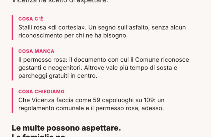 parcheggi rosa a Vicenza