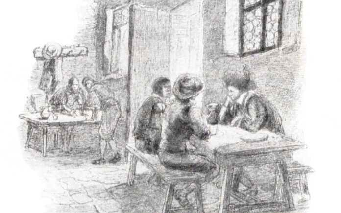 Taverne e osti nei Promessi Sposi, illustrazione di una locanda