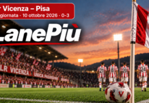 LanePiù. Lr Vicenza-Pisa 0-3: Pittarello, Calabresi e Rao gelano il Menti Lr Vicenza-Pisa 0-3, copertina LanePiù della partita