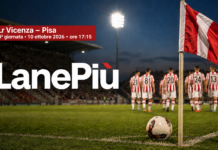 Lr Vicenza, anticipi e orari dalla 12ª alla 20ª giornata: derby col Padova il 5 dicembre Lr Vicenza – Pisa, 8ª giornata del 10 ottobre 2026 alle 17:15