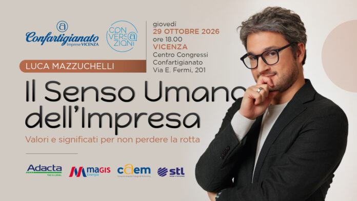 Luca Mazzucchelli a Vicenza: il senso umano dell’impresa e del lavoro quotidiano Luca Mazzucchelli a Vicenza per Il senso umano dell’impresa