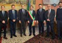 Vicenza, Possamai incontra l’ambasciatore del Brasile alla vigilia del Premio Pigafetta Ambasciatore del Brasile a Vicenza, Renato Mosca de Souza con il sindaco Giacomo Possamai e la delegazione