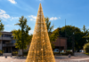 Sovizzo, raccolta fondi per le luminarie e albero di Natale alto dodici metri in piazza Luminarie di Natale a Sovizzo, simulazione del grande albero in piazza Manzoni