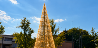 Sovizzo, raccolta fondi per le luminarie e albero di Natale alto dodici metri in piazza Luminarie di Natale a Sovizzo, simulazione del grande albero in piazza Manzoni