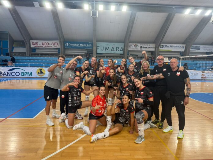 Volksbank Vicenza Volley vince a San Donà, squadra e staff festeggiano il successo