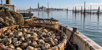 Crisi delle vongole, Montanariello: «Sbloccati 400 mila euro per circa cento barche» Fondi per la crisi delle vongole, ceste di molluschi su una barca nella laguna veneta